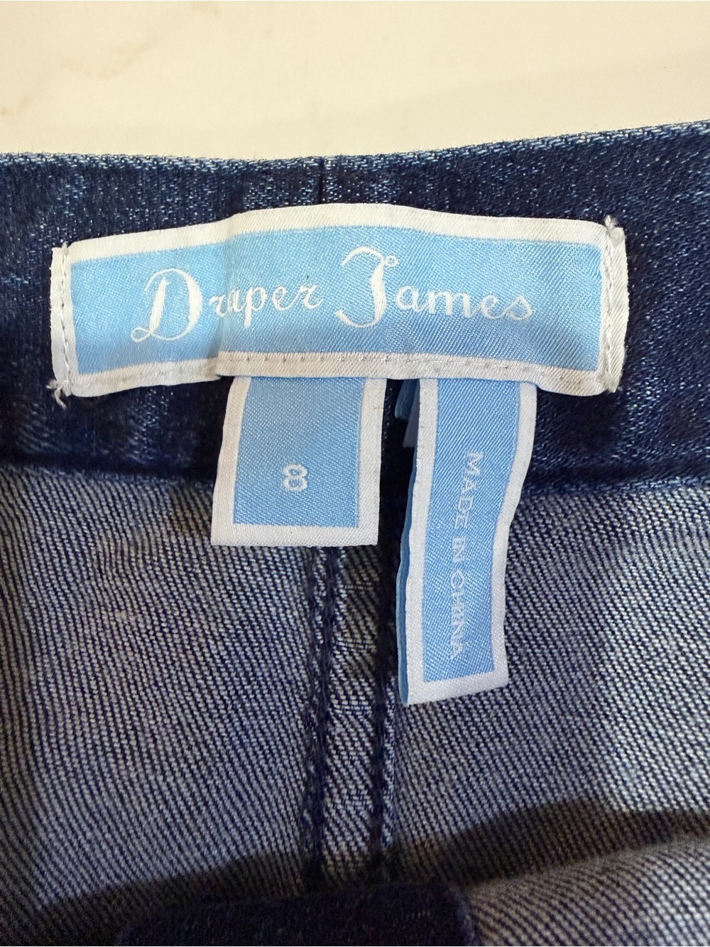 Draper James Blue Jean Denim Skirt  Scalloped & Button Details Size 8 - Picture 5 of 14